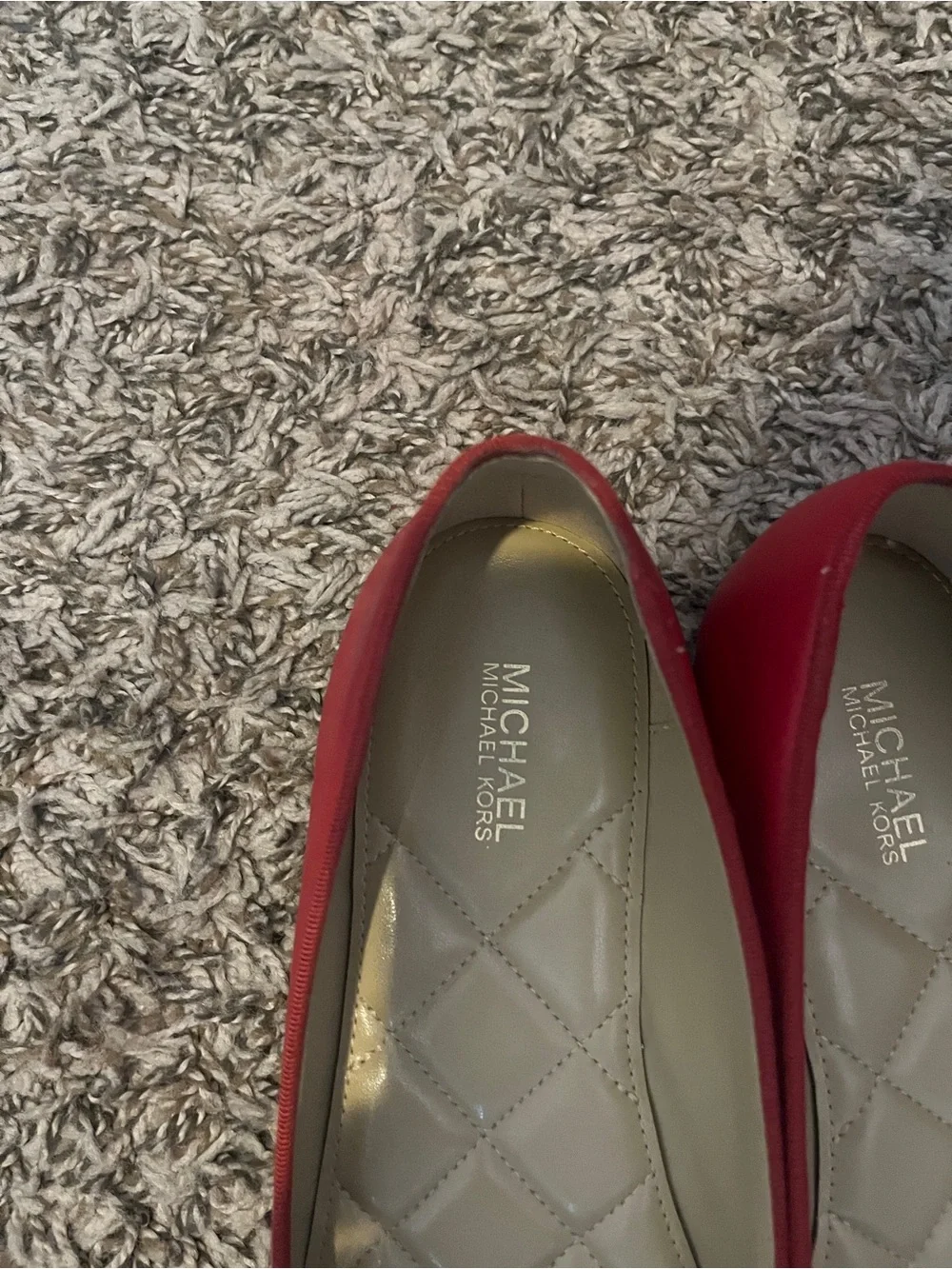 Michael Kors Red Leather Bow Ballet Flats
